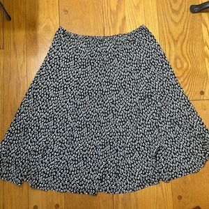 Christopher & Banks Womens XL Stretchy Skirt Black & White Elastic Waist